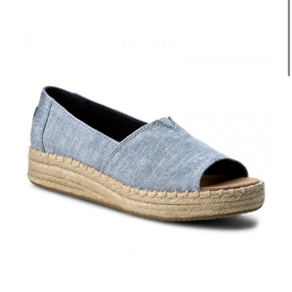 TOMS Open Toe Platform Alpargata 8.5 narrow - Picture 3 of 9